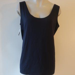 NWT Womens Lord & Taylor Navy Blue Sleeveless Tank Top 1X *